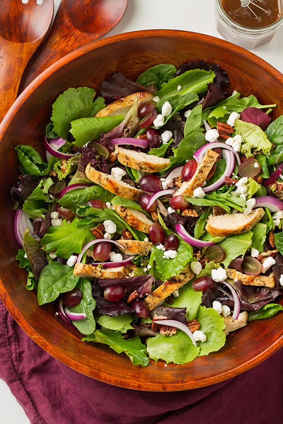 Grilled Chicken & Grape Spring Salad: Goat Cheese & Honey Balsamic Bliss